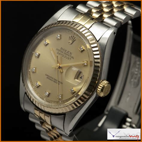 rolex ref 1601 diamond face|Rolex 1601 gold bezel.